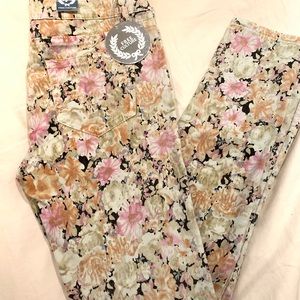 Floral printed skinny jeans